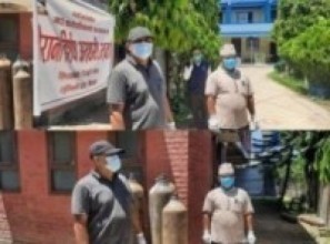 श्रमिकहरुद्वारा दाङका विभिन्न अस्पतालमा आर्थिक सहयोग