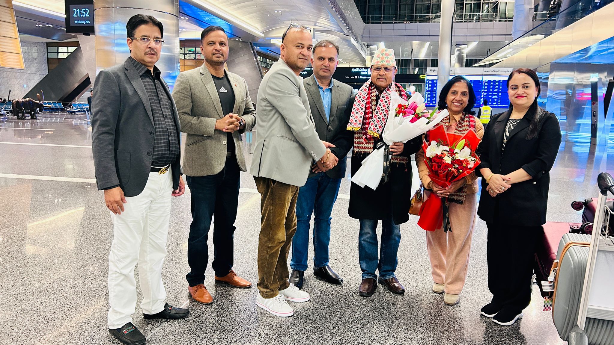 झापाली समाज कतारको कार्यक्रमको लागि अन्तर्राष्ट्रियका अध्यक्ष मुकुन्द ढुङ्गाना दोहामा