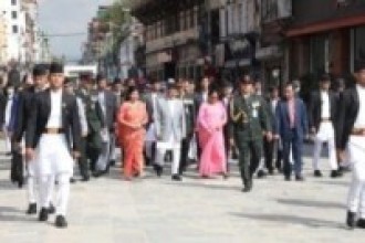 राष्ट्रपति पौडेलद्वारा इन्द्रजात्रा अवलोकन