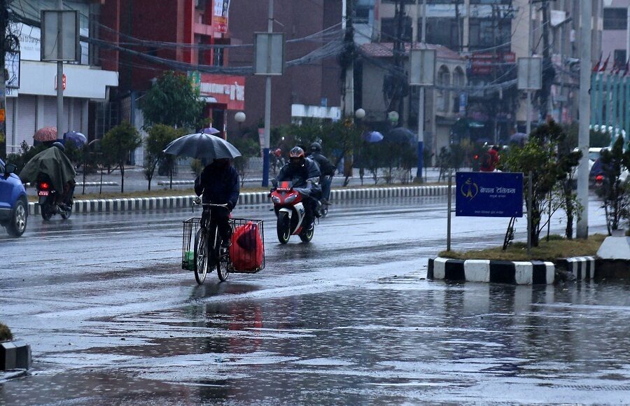 भैरहवामा भारी वर्षाले जनजीवन प्रभावित