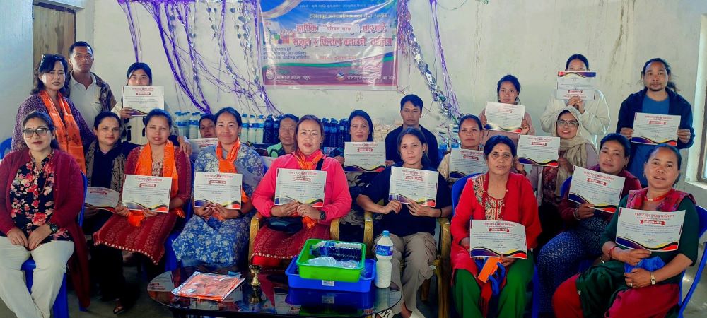 शंखरापुर वडा नं ३ मा  ८  दिने हर्पिक फिनेल एरीयल सरफ तथा चारपाटे साबुन बनाउने तालिम सम्पन्न