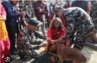 कुकुरको पूजा गरेर मनाइयो कुकुर तिहार