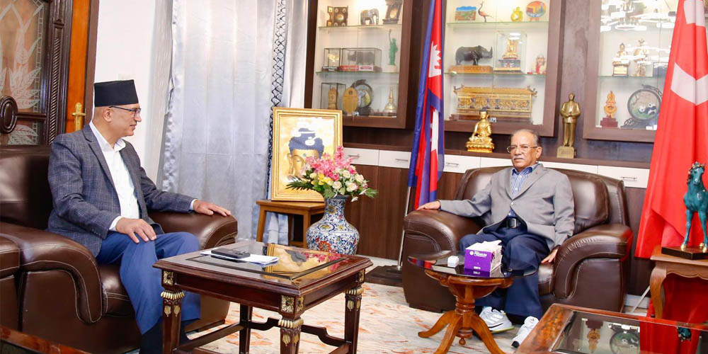 अध्यक्ष दाहाल र अर्थमन्त्री पौडेलबीच भेटवार्ता