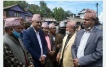 संस्कृतिमन्त्री भट्टराईबाट आगलागी क्षेत्र निरीक्षण