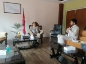 शिक्षामन्त्री पौडेलसँग युुनेस्को नेपालका प्रमुखको शिष्टाचार भेट   