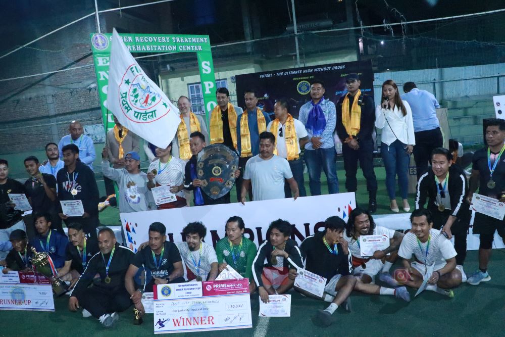 गोकर्णेश्वर सोबर रिकभरी अल नेपाल 5A साइड फुटसल प्रतियोगिताको बिजेता: फस्ट स्टेप टोखा