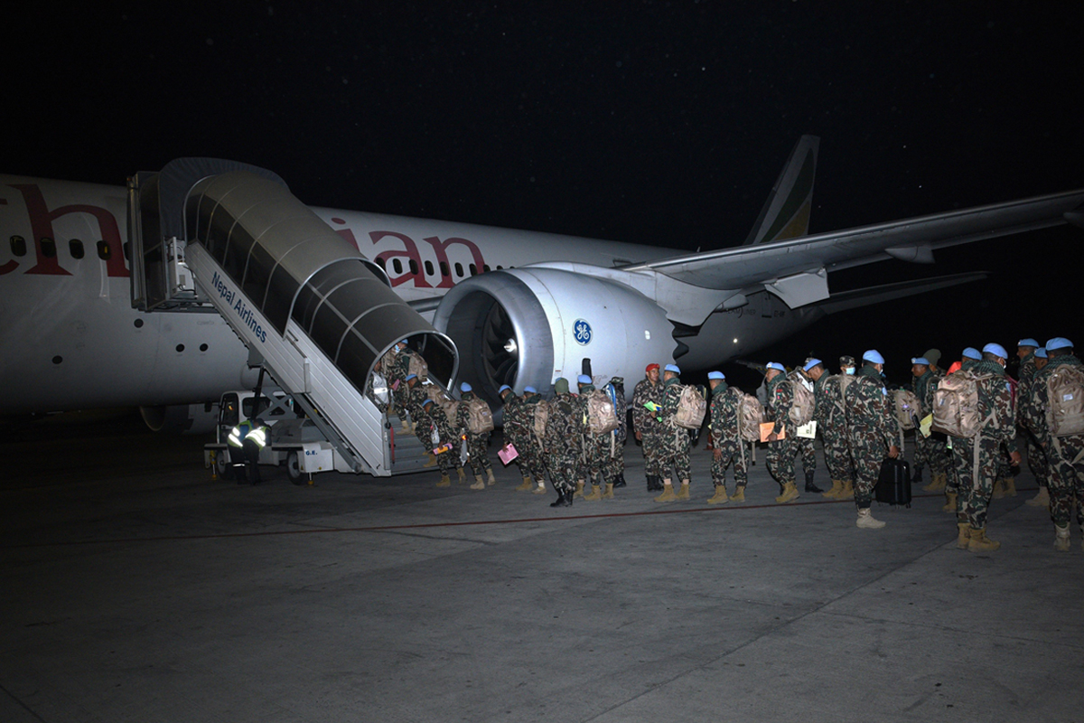 शान्ति सैनिक दक्षिण सुडान प्रस्थान