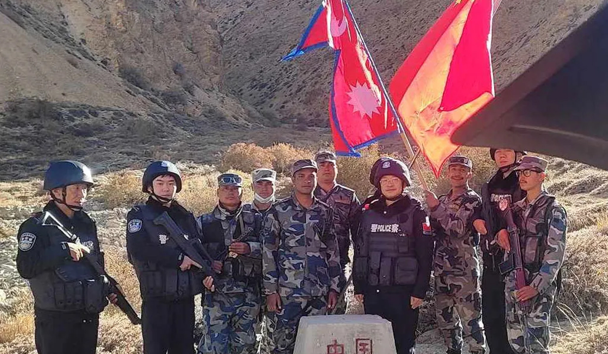 नेपाल–चीन सुरक्षाकर्मीद्वारा सीमा क्षेत्रमा संयुक्त अनुगमन  