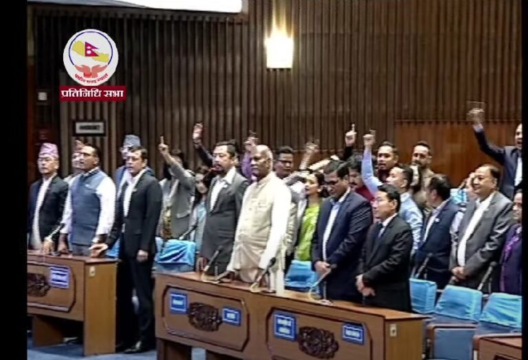 सत्तापक्षका सांसदहरु बोल्न थालेपछि रास्वपाका सांसदहरु संसद् बैठकबाट बाहिरिए