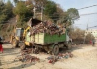 वाग्मतीको सिनामङ्गल क्षेत्रबाट उठाइयो छ मेट्रिकटन फोहर