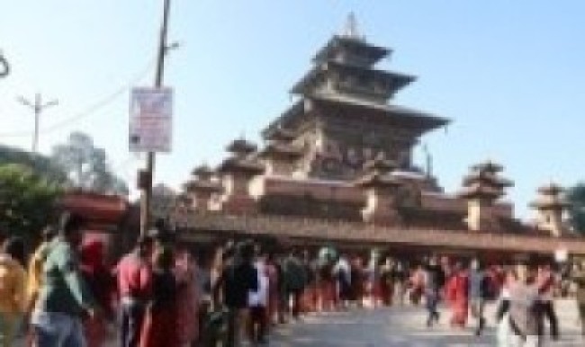 महानवमीका दिनमात्र खुल्ने तलेजु भवानी मन्दिरमा भक्तजनको घुइँचो