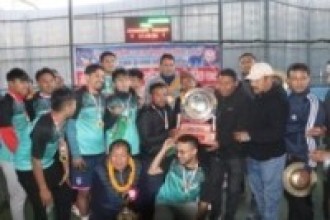 गोकर्णेश्वरमा प्रथम मेयर कप नगर स्तरीय  रनिंङ शिल्ड फ़ुटसल प्रतियोगिताको उपाधी छहारी युवा क्लबलाइ