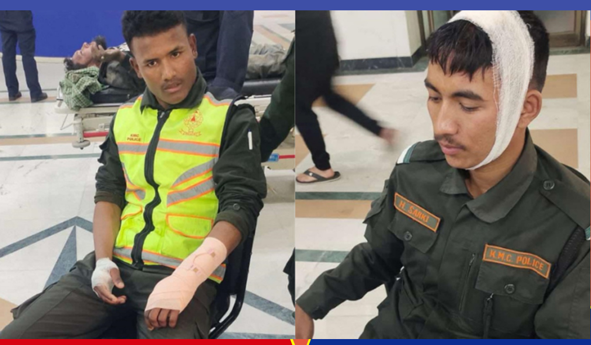 काठमाडौं टेकुमा कवाडी व्यवसायी र महानगर प्रहरीबीच झडप, ४ जना घाइते 