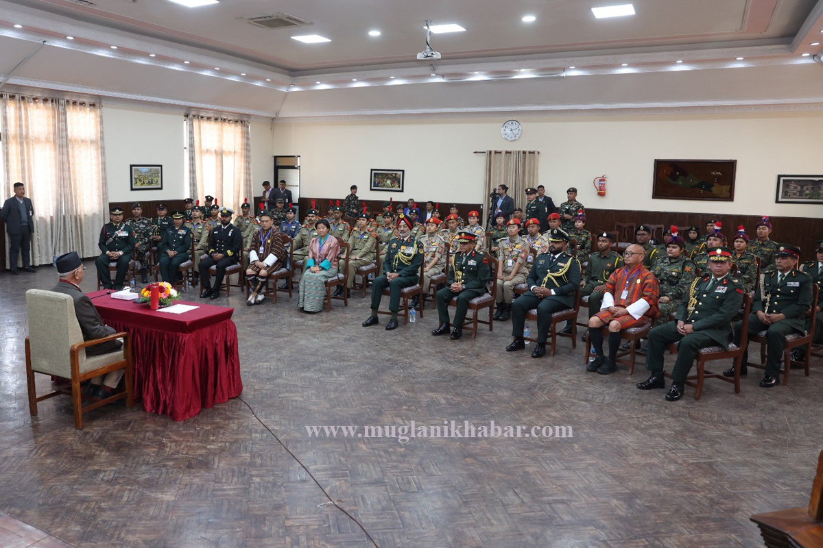 प्रधानमन्त्रीसँग भारत, भूटान र माल्दिभ्सका एनसिसी भ्रमण दलका प्रतिनिधिको शिष्टाचार भेट