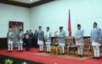 राष्ट्रपतिसमक्ष नवनियुक्त मन्त्रीहरुको शपथ