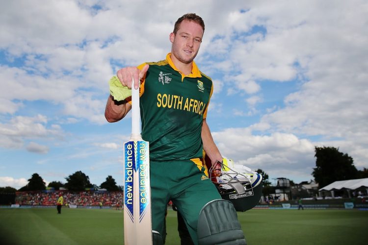 during the 2015 ICC Cricket World Cup match between South Africa and Zimbabwe at Seddon Park on February 15, 2015 in Hamilton, New Zealand.