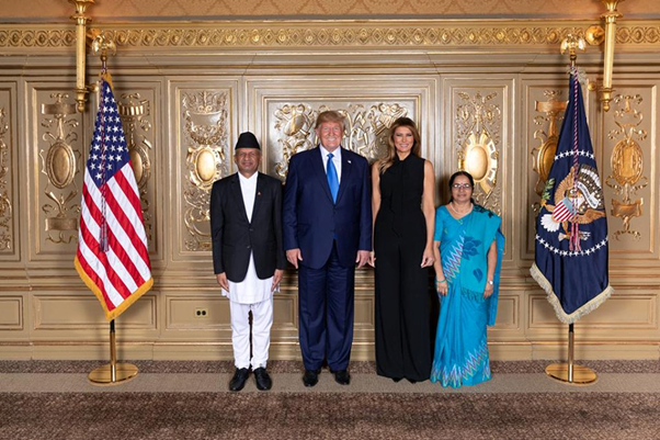 अमेरिकी राष्ट्रपति ट्रम्प र परराष्ट्रमन्त्री ज्ञवाली