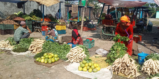 तरकारी व्यापारी  फस्टाउदै 