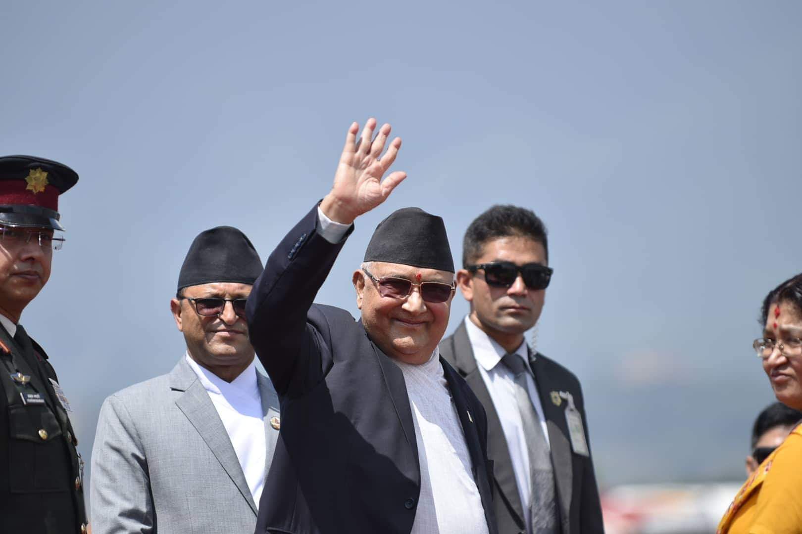 प्रधानमन्त्री ओली आज राती स्वदेश फर्किदै