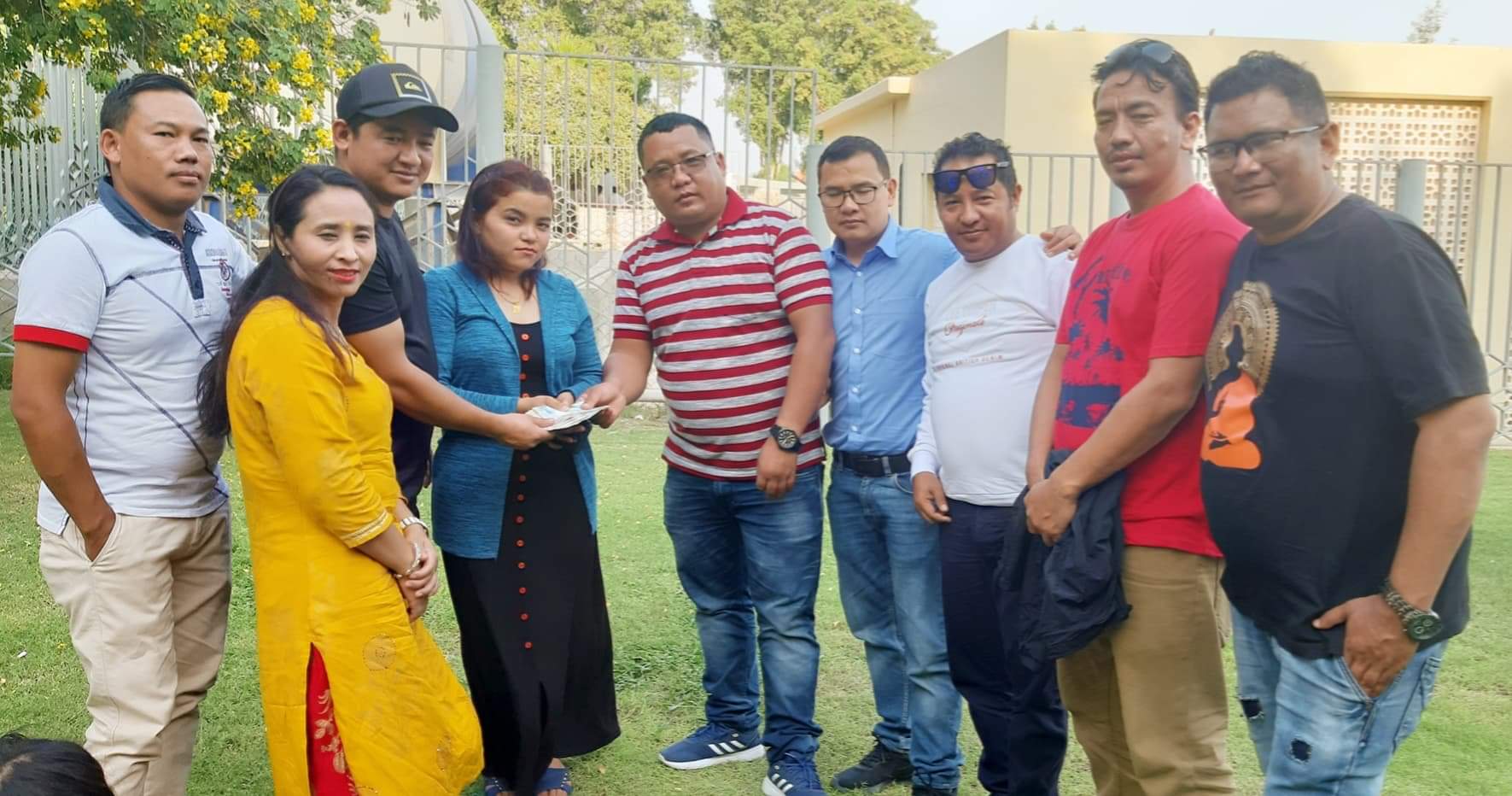 तामाङ समाज कतार द्वारा आगलागी पिडितलाई सहयोग