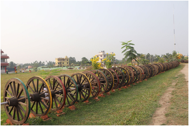 झापामा बन्ने नेशनल गार्डेनको लागि गोरु गाडाका चक्का
